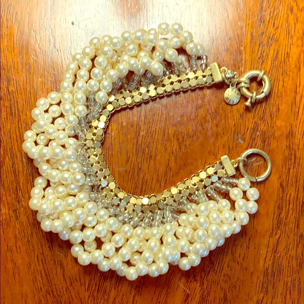 J.Crew pearl and gold toggle bracelet